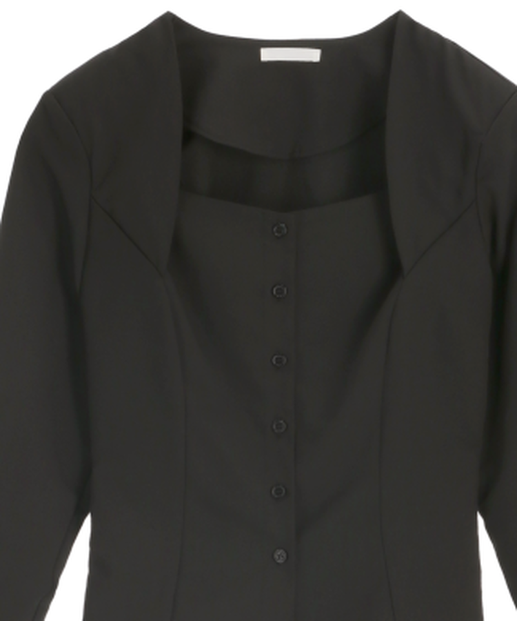 スクエアネック7分袖ブラウス