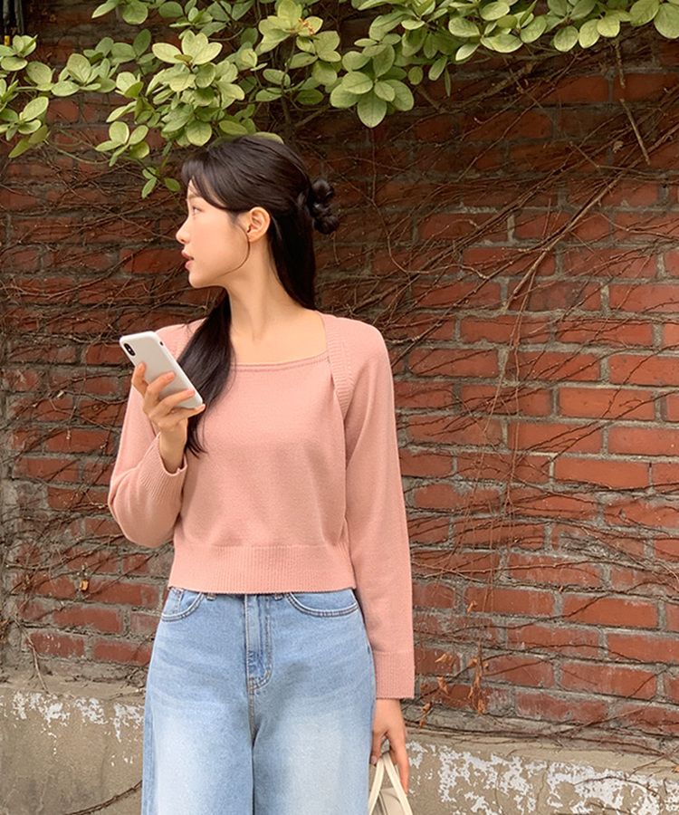 スクエアネックニットトップス｜ニット｜韓国ファッション通販 SONA