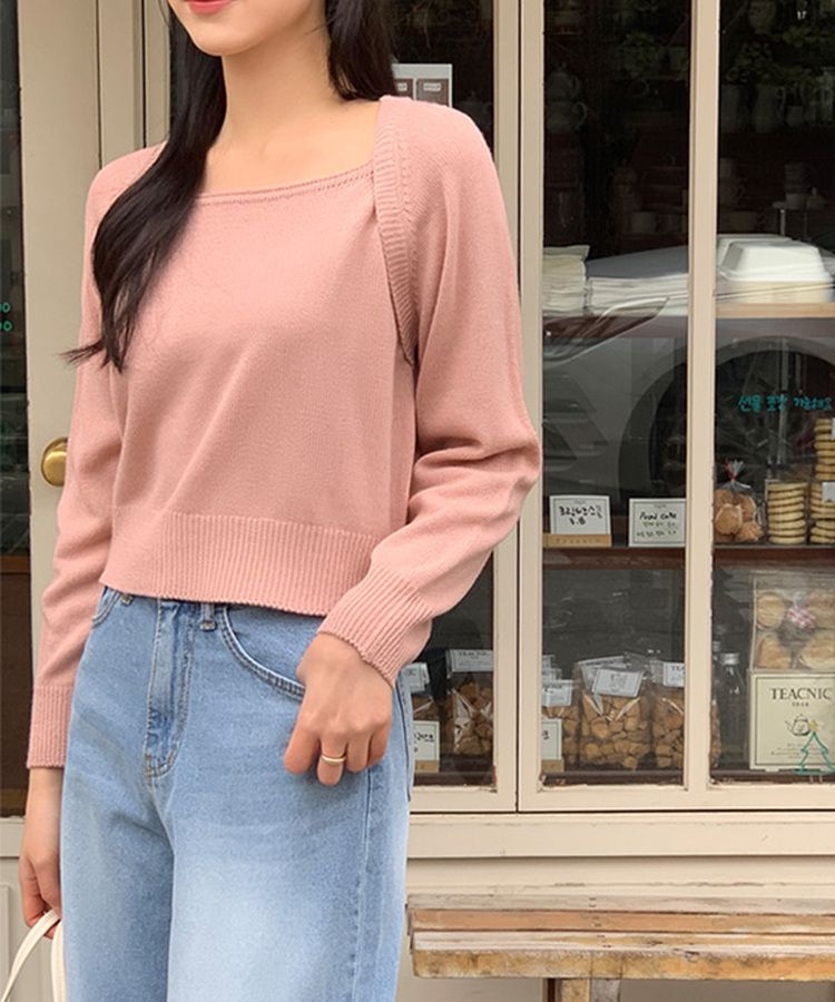 スクエアネックニットトップス｜ニット｜韓国ファッション通販 SONA