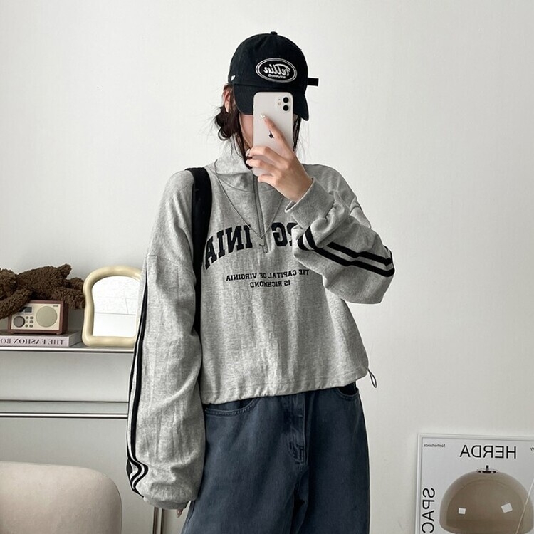 ストリートハーフジップアップトレーナー｜スウェット｜韓国