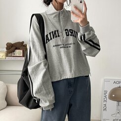 ARCHIVIO アルチビオ ハーフジップ スウェット トレーナー 50 グレー ARCHIVIO アルチビオ ハーフジップ スウェット トレーナー 50