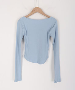 ベーシックリブスクエアスリムTシャツ