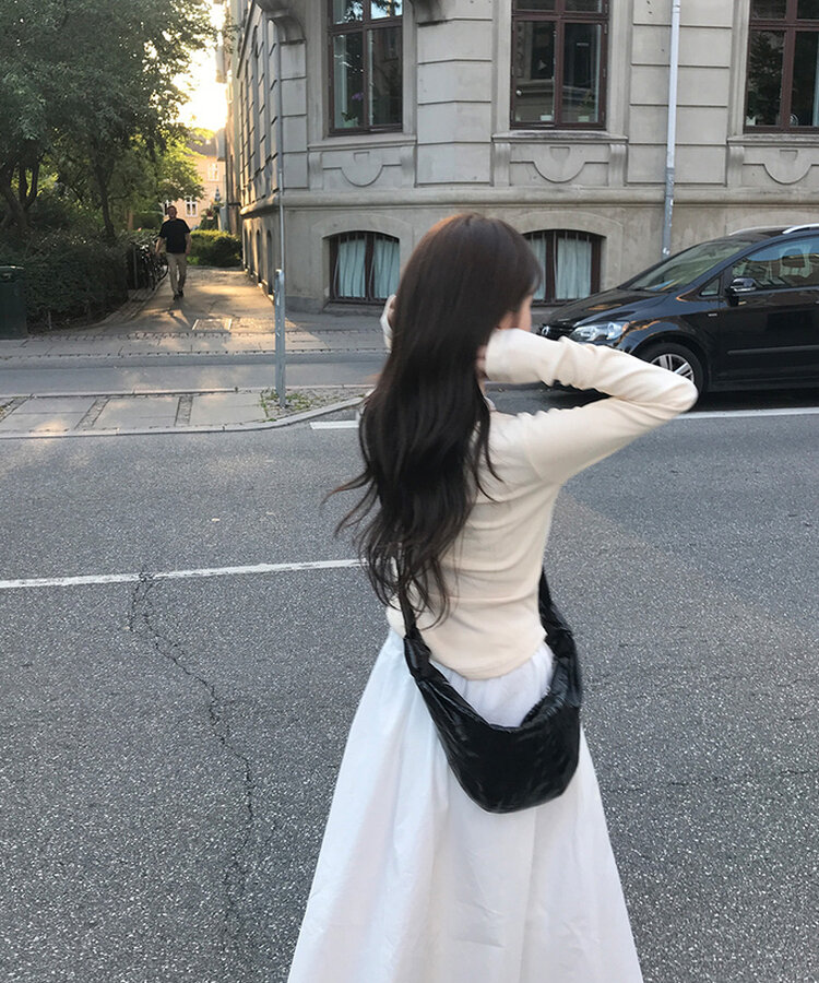 ベーシックリブスクエアスリムTシャツ CREAM BEIGE