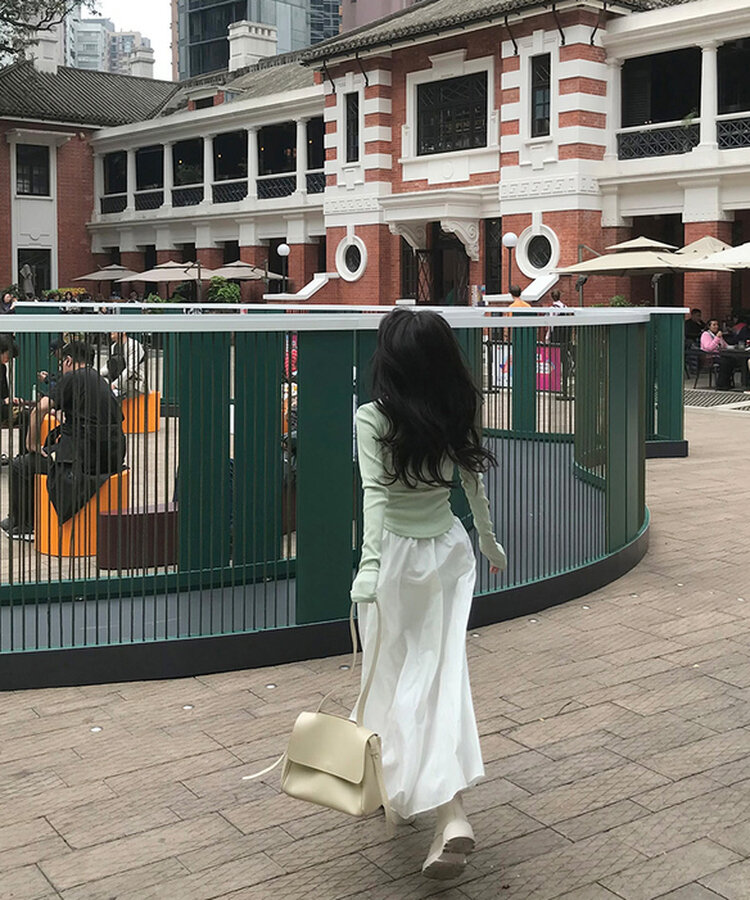 ベーシックリブスクエアスリムTシャツ Melon