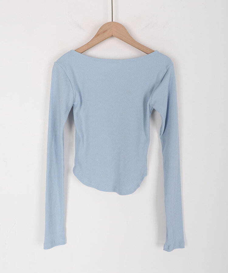 ベーシックリブスクエアスリムTシャツ