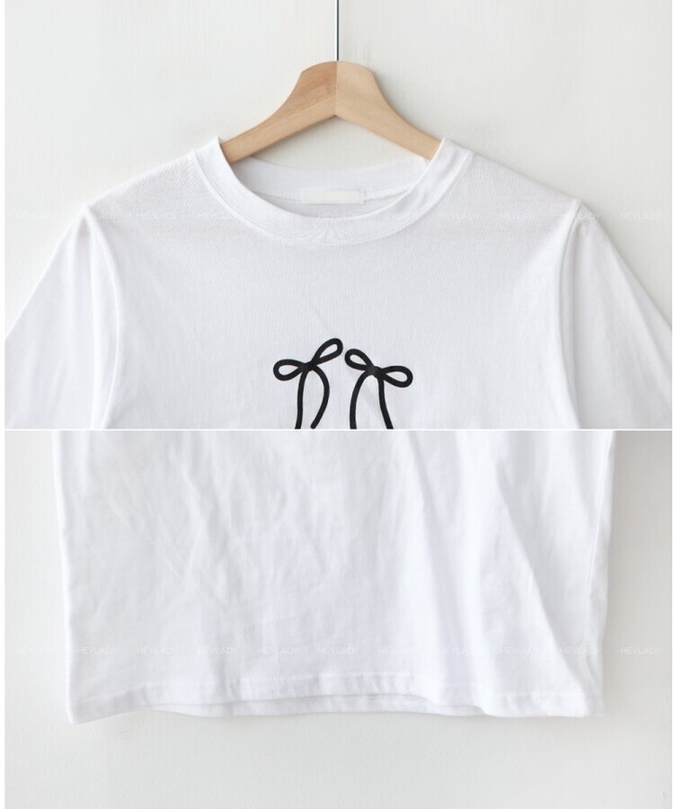 コットンリボン半袖Tシャツ