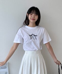 半袖Tシャツ コットンリボン半袖Tシャツ IVORY