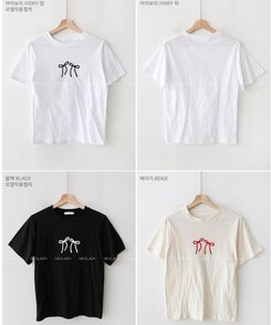 半袖Tシャツ コットンリボン半袖Tシャツ