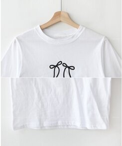 半袖Tシャツ コットンリボン半袖Tシャツ