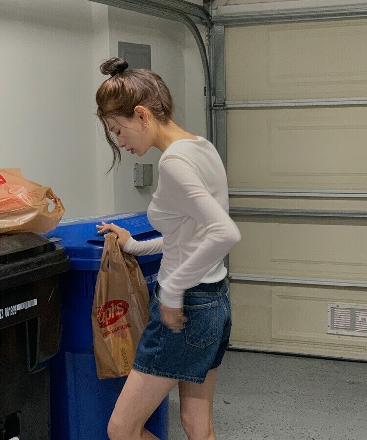 シースルーレイヤー長袖Tシャツ5色 IVORY