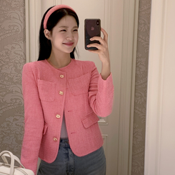 KHAKIPOINT 韓国 ツイード ジャケット ロング KHAKIPOINT 韓国 ツイード ジャケット ロング ツイード 韓国