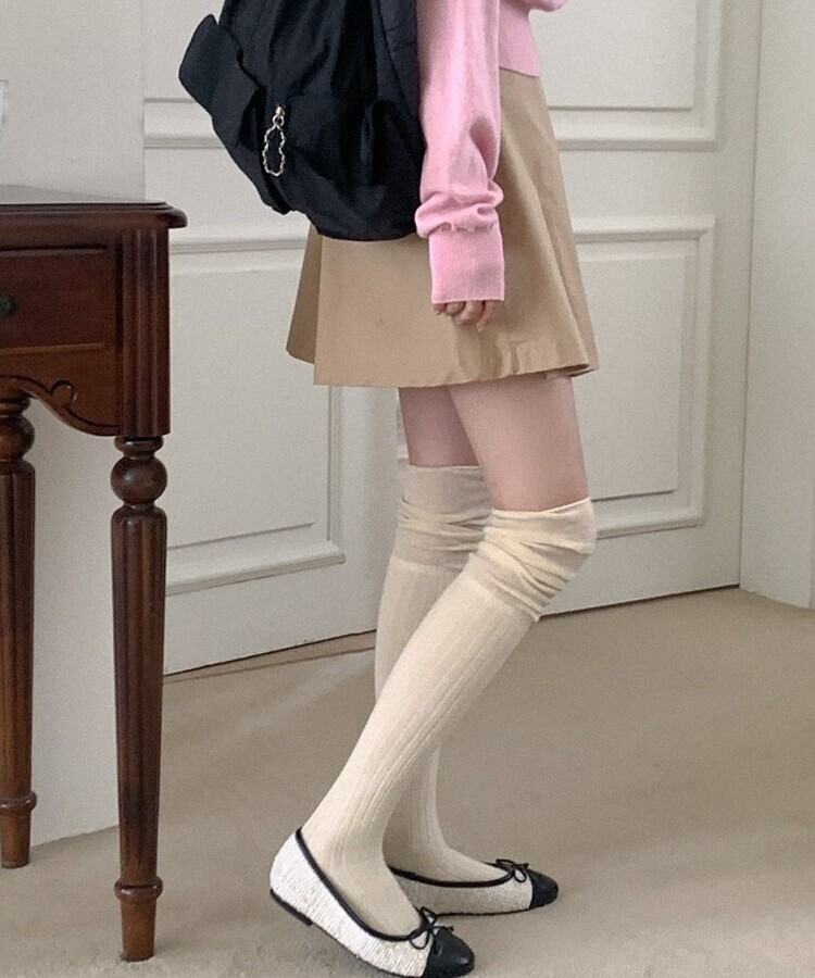 ツイードリボンフラットシューズ IVORY