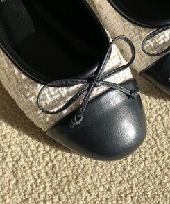 ツイードリボンフラットシューズ