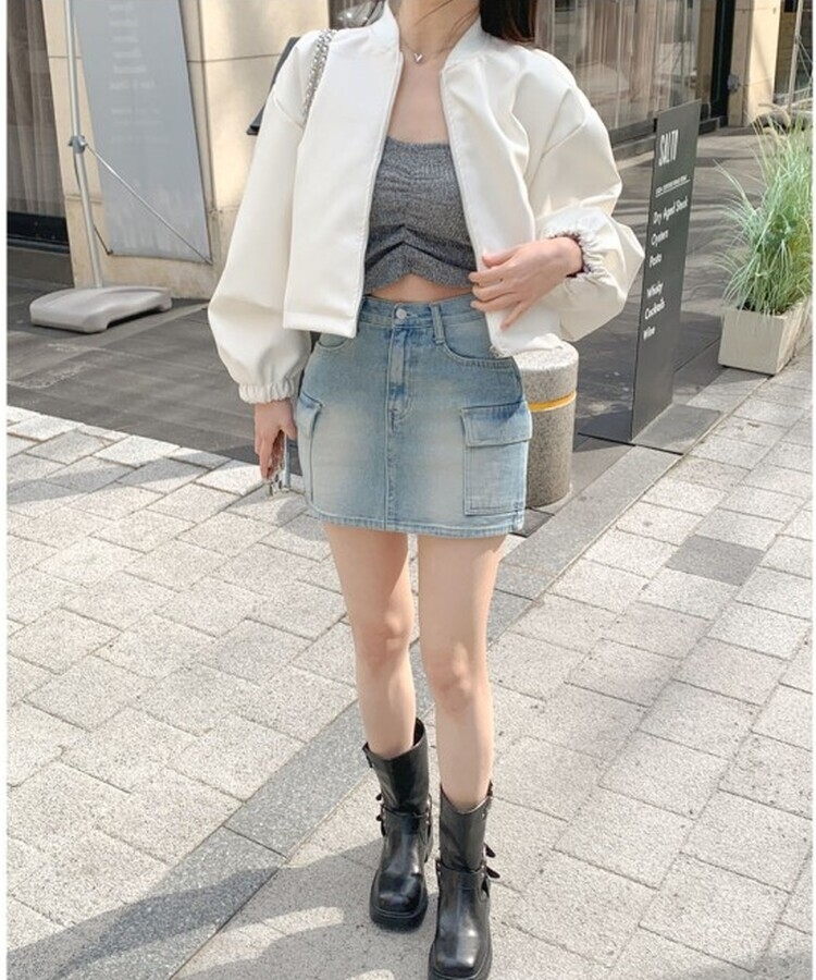 MAISON DE REEFUR 梨花さん　ライトブルー　デニム　S 新品 ZW COLLECTION リラックス ミッドライズジーンズ - ウォッシュ