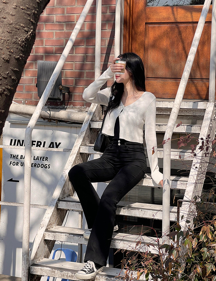 [숏/기본/롱,S~2XL] 허리쏙! 투버튼 스판 부츠컷 코튼 롱팬츠 블랙