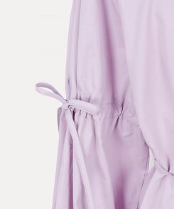 リボンバルーンスリーブコットンシャツワンピース