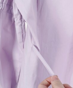 リボンバルーンスリーブコットンシャツワンピース