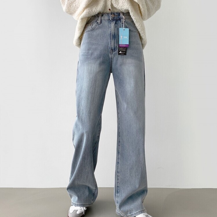 【SHORT/BASIC/LONG 丈別】バンディングスパンデニムパンツ LIGHT BLUE