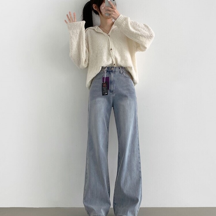 【SHORT/BASIC/LONG 丈別】バンディングスパンデニムパンツ LIGHT BLUE