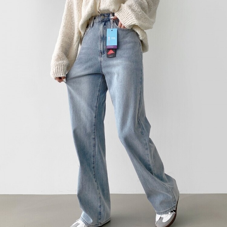 【SHORT/BASIC/LONG 丈別】バンディングスパンデニムパンツ LIGHT BLUE