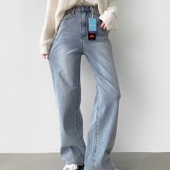 デニム 【SHORT/BASIC/LONG 丈別】バンディングスパンデニムパンツ LIGHT BLUE