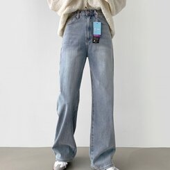 デニム 【SHORT/BASIC/LONG 丈別】バンディングスパンデニムパンツ LIGHT BLUE
