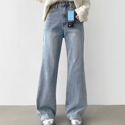 デニム 【SHORT/BASIC/LONG 丈別】バンディングスパンデニムパンツ LIGHT BLUE