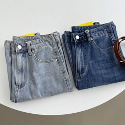 デニム 【SHORT/BASIC/LONG 丈別】バンディングスパンデニムパンツ