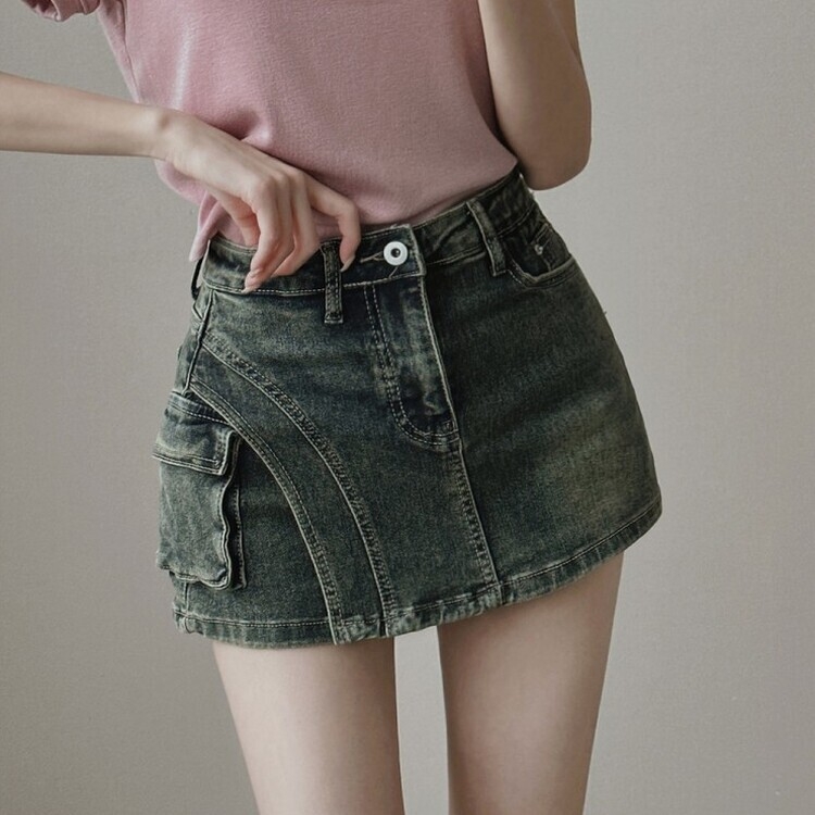 y2kウォッシングカーゴポケットショートパンツスカート