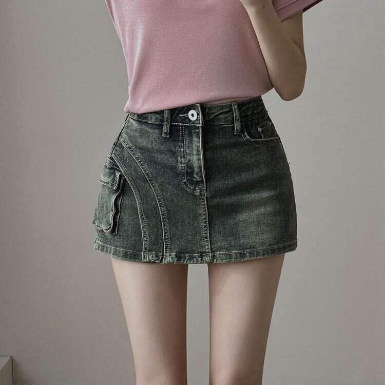 y2kウォッシングカーゴポケットショートパンツスカート｜ショート
