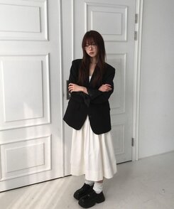 オーバーフィットシングルブレザー BLACK