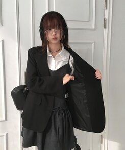 オーバーフィットシングルブレザー BLACK