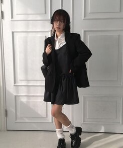 オーバーフィットシングルブレザー BLACK