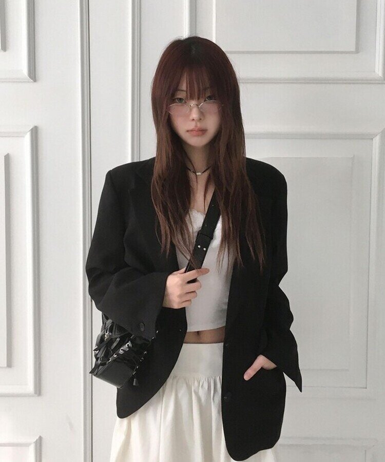 オーバーフィットシングルブレザー BLACK