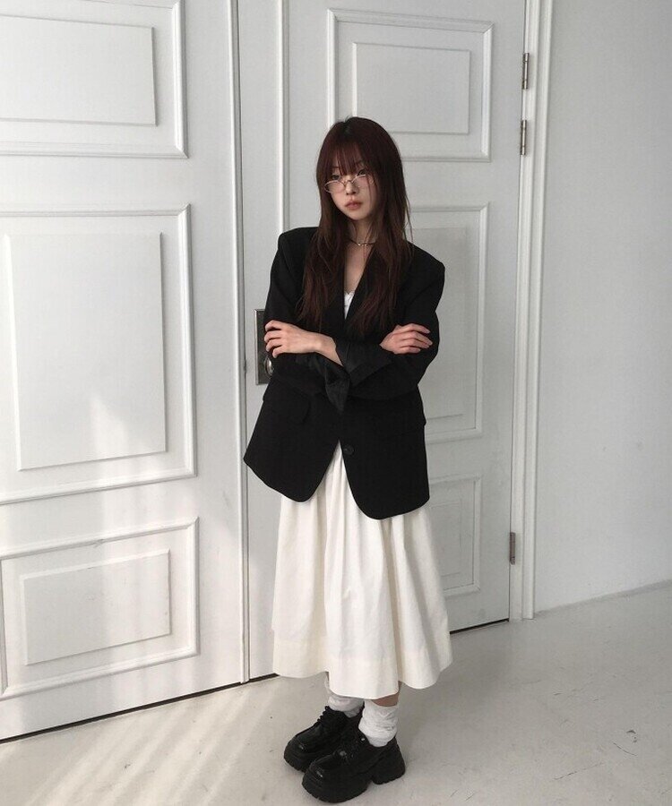 オーバーフィットシングルブレザー BLACK