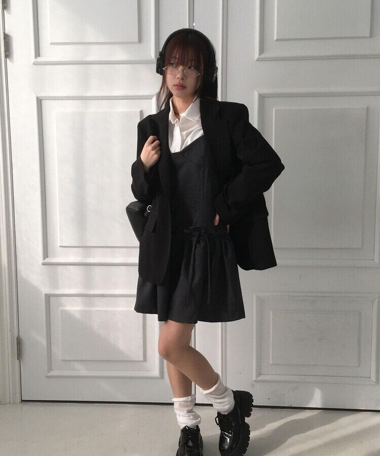 オーバーフィットシングルブレザー BLACK