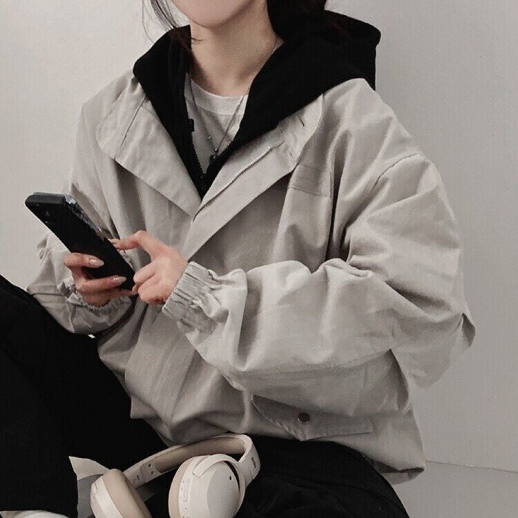 디컴퍼니 간절기 코튼 소매핀턱 루즈핏 야상 자켓 스톤