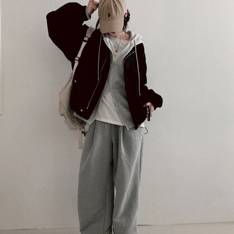 디컴퍼니 간절기 코튼 소매핀턱 루즈핏 야상 자켓 블랙