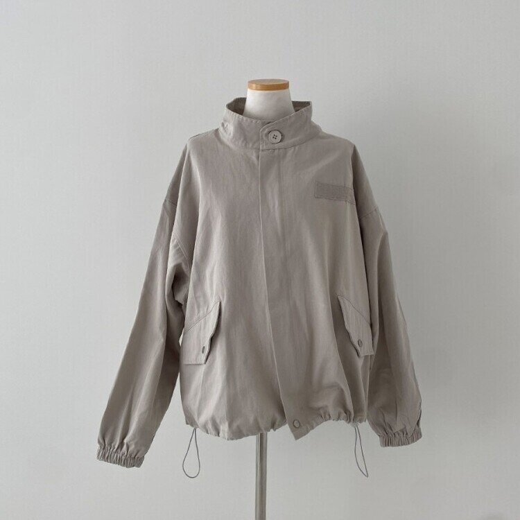 디컴퍼니 간절기 코튼 소매핀턱 루즈핏 야상 자켓