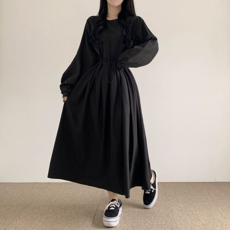 くびれゲットロングワンピース｜ロングワンピース｜韓国ファッション
