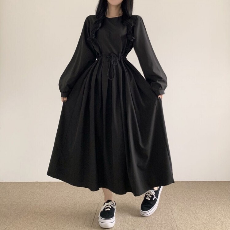 くびれゲットロングワンピース｜ロングワンピース｜韓国ファッション