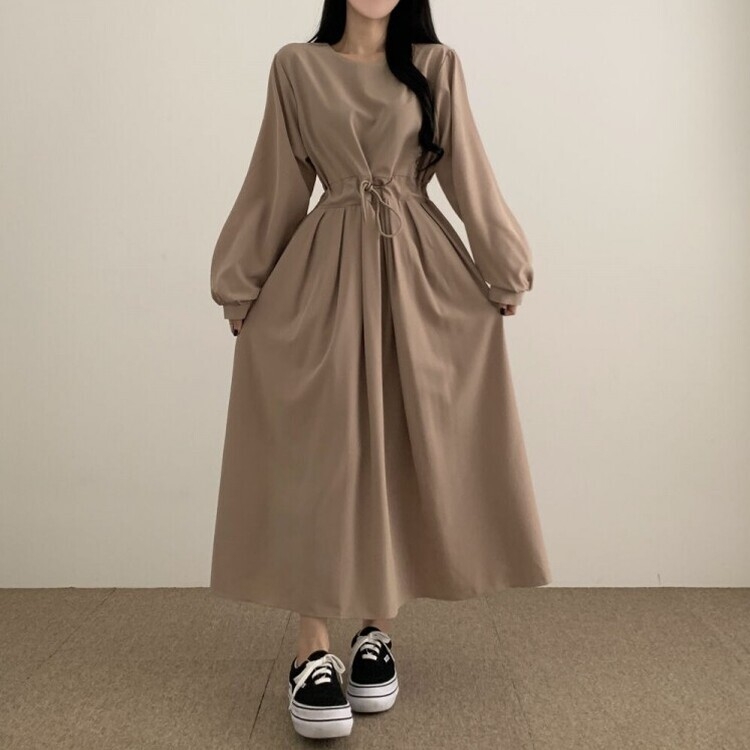 くびれゲットロングワンピース｜ロングワンピース｜韓国ファッション