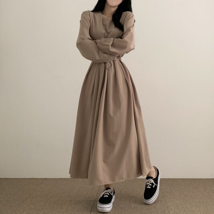 くびれゲットロングワンピース｜ロングワンピース｜韓国ファッション