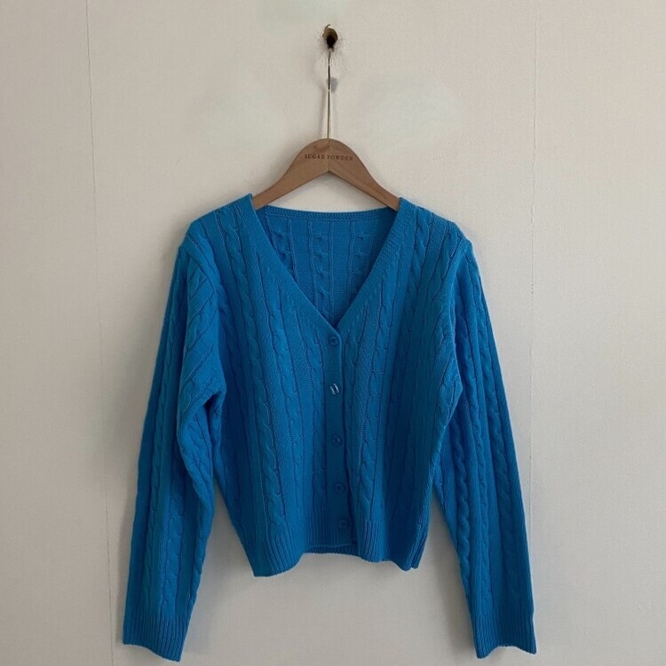 인텐셜 케이블 꽈배기 데일리 크롭 니트 가디건 6color