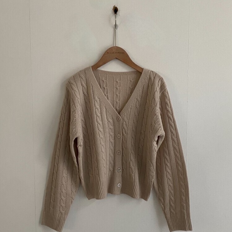 인텐셜 케이블 꽈배기 데일리 크롭 니트 가디건 6color