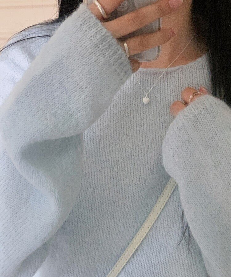ハートビンネックレス WHITE