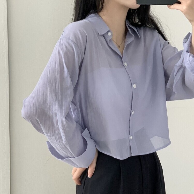 D&amp;G シースルーシャツ 爽やかなシアー素材。シースルーカラーシャツ[品番：ZJ000021522