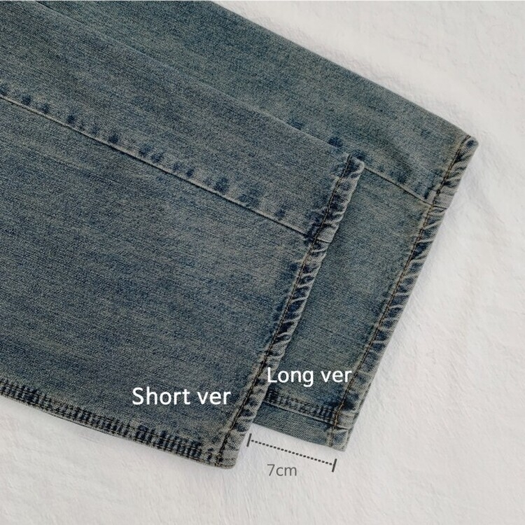 색감맛집 카시오 빈티지 워싱 사이드 핀턱 하이웨스트 롱 로우 와이드 데님 팬츠 바지 청바지 키작녀 키큰녀 빅사이즈