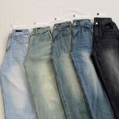 색감맛집 카시오 빈티지 워싱 사이드 핀턱 하이웨스트 롱 로우 와이드 데님 팬츠 바지 청바지 키작녀 키큰녀 빅사이즈