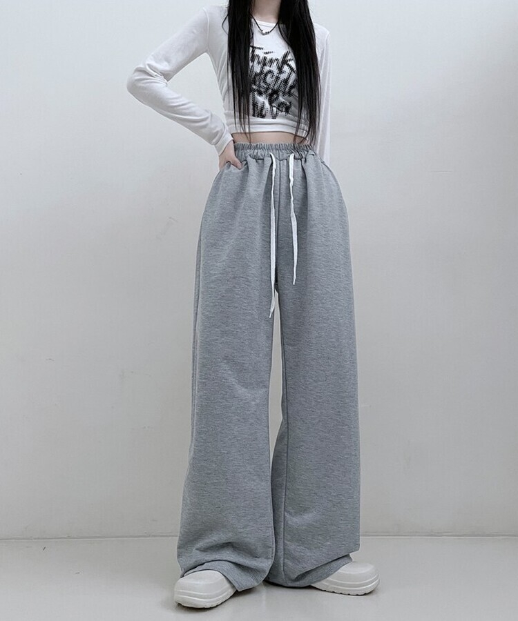 트레이닝일자와이드롱밴딩팬츠